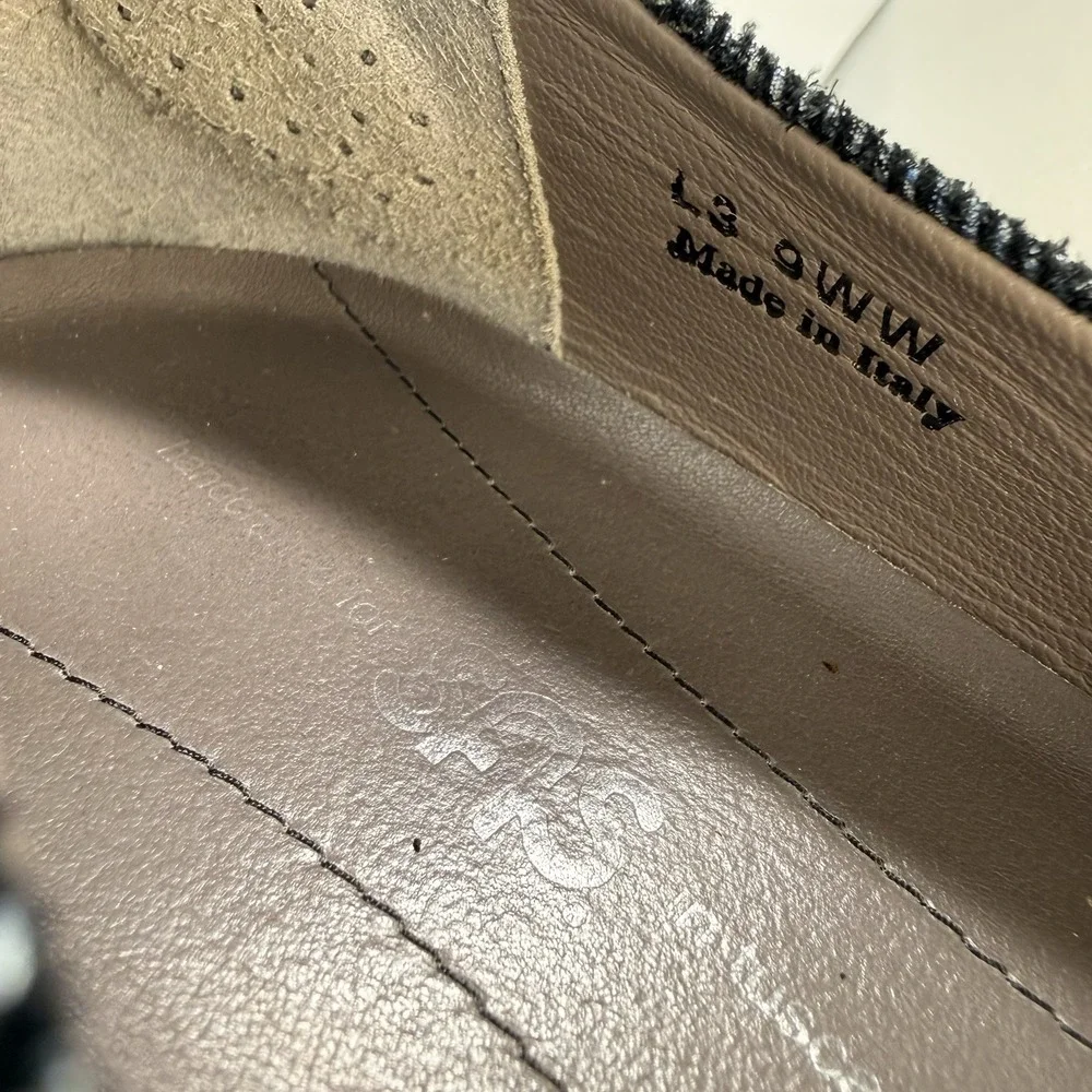 SAS Sofia Leather Wedge Pumps Made in Italy, Size 9WW